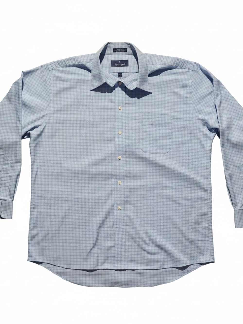 Barrington Mens 17 34/35 Wrinkle Free Dress Shirt Blue Check Button Front EUC